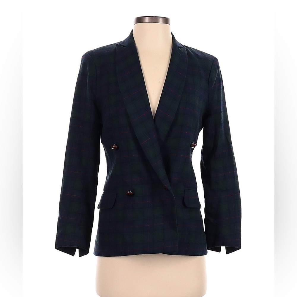 Vintage Capulet Plaid Navy Blue Green Blazer